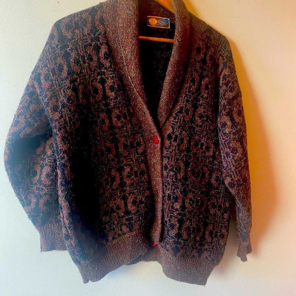 funky acrylic grandpa sweater